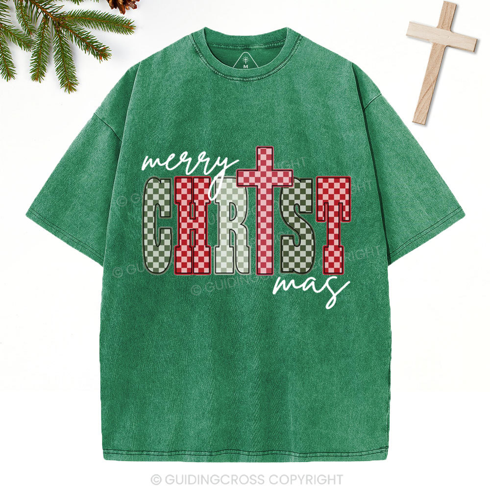 Merry Christmas Christian Washed T-Shirt