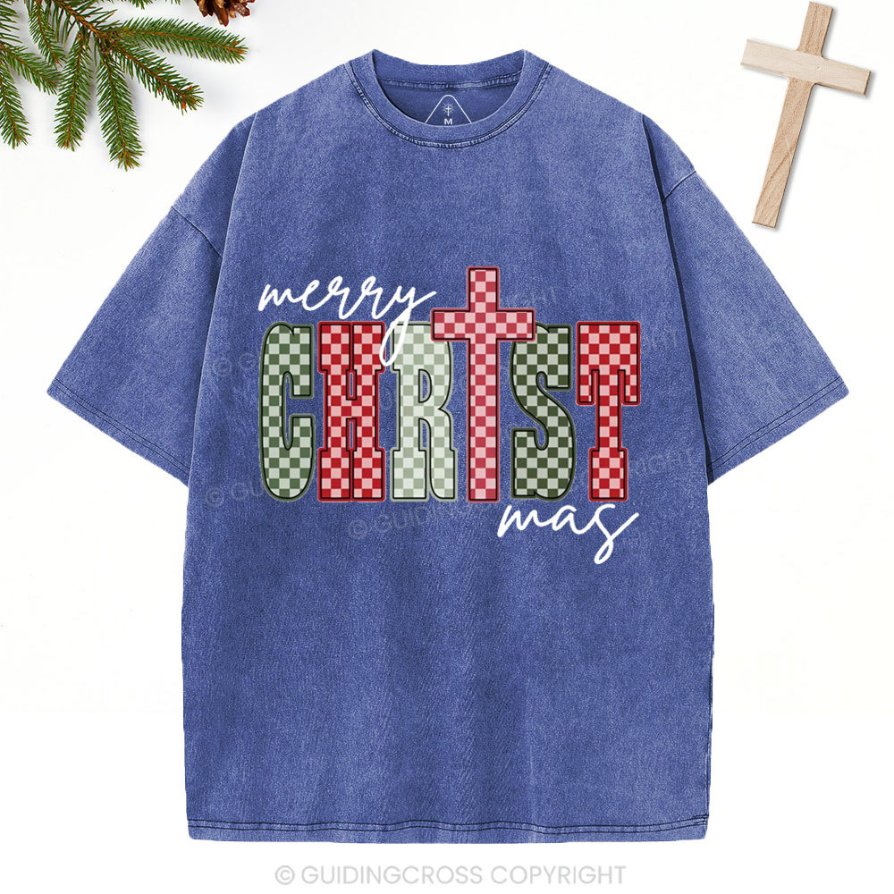 Merry Christmas Christian Washed T-Shirt