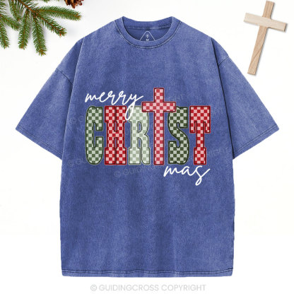 Merry Christmas Christian Washed T-Shirt