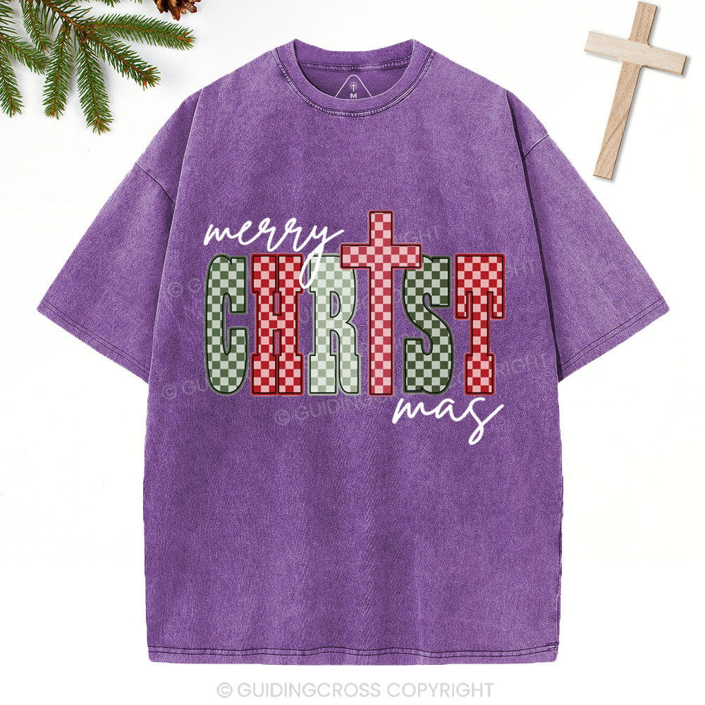 Merry Christmas Christian Washed T-Shirt