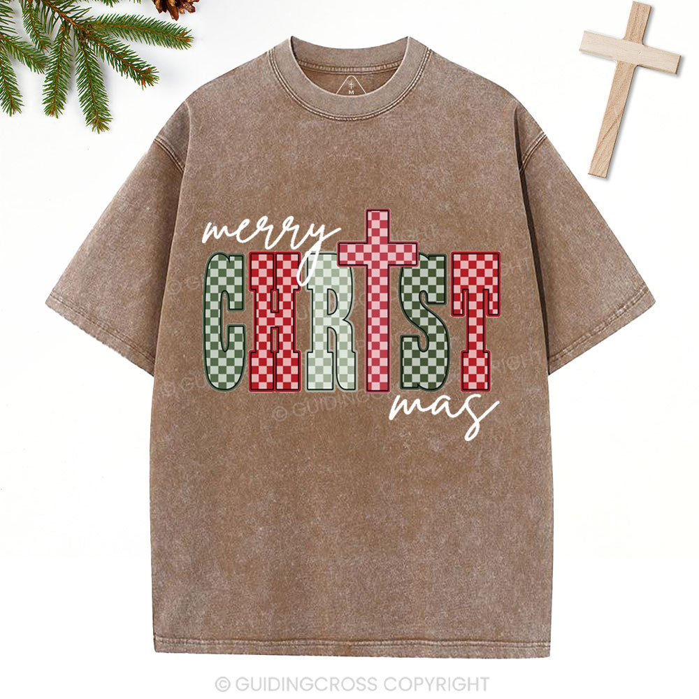 Merry Christmas Christian Washed T-Shirt