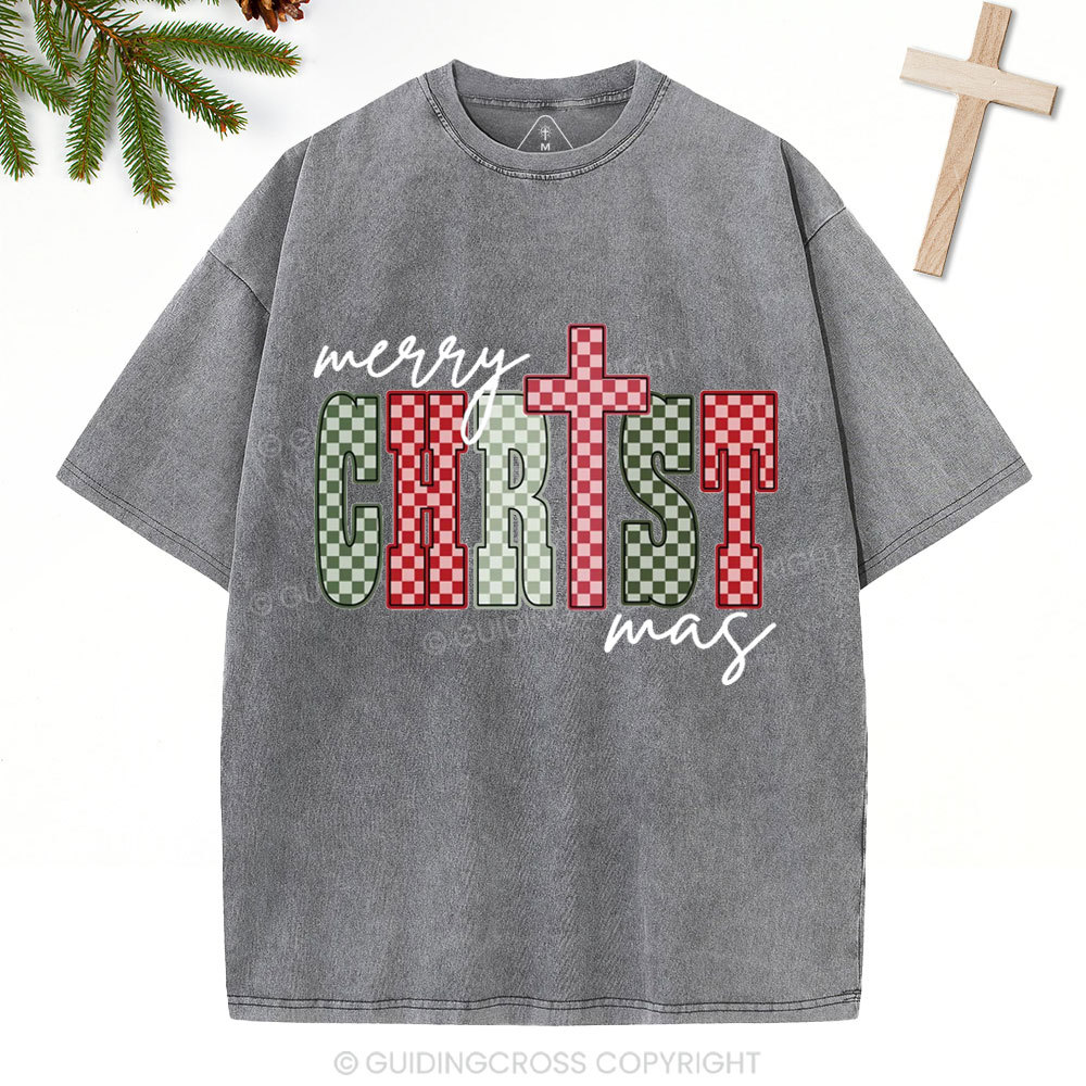 Merry Christmas Christian Washed T-Shirt
