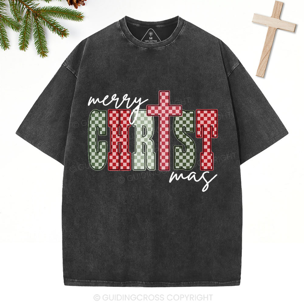Merry Christmas Christian Washed T-Shirt
