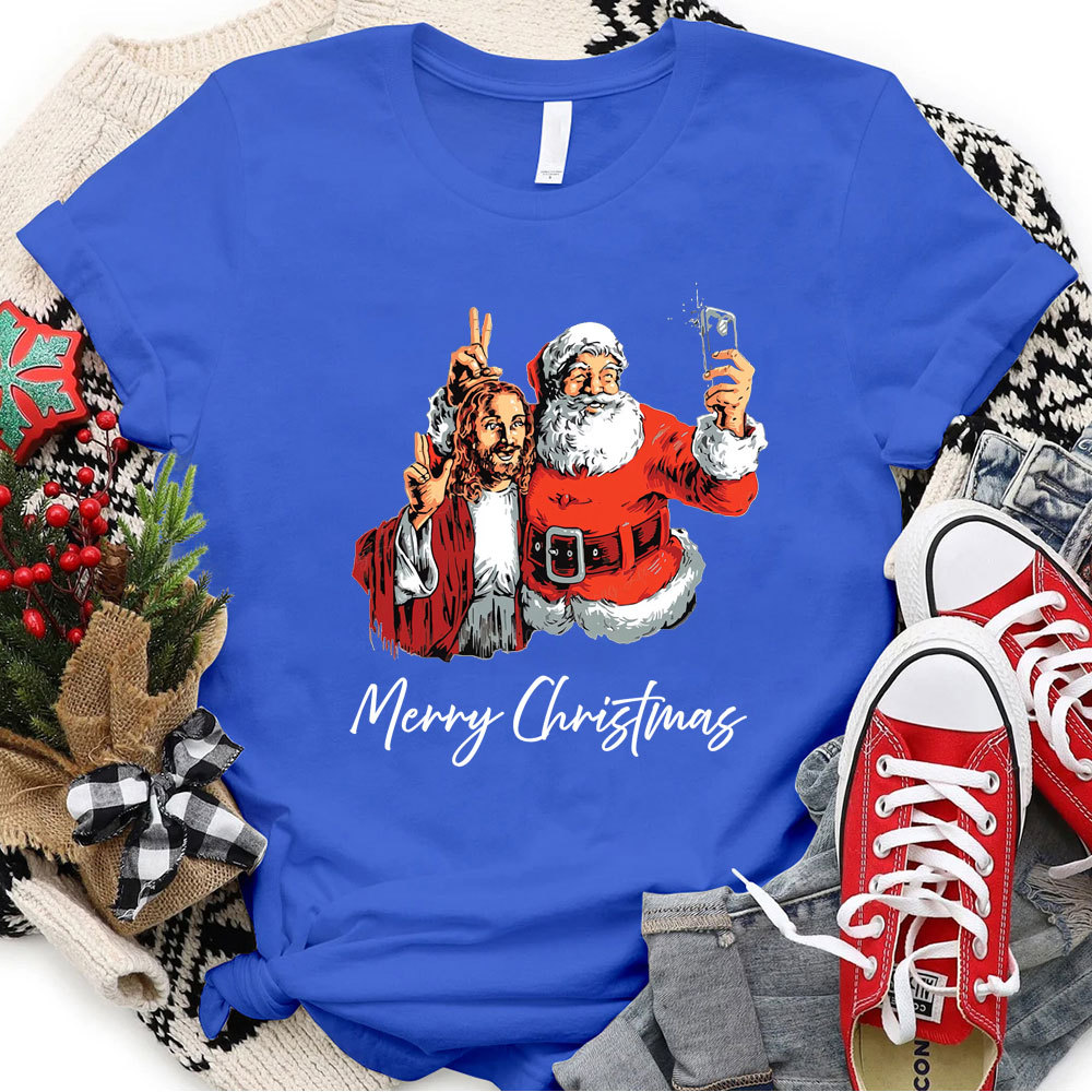 Merry Christmas Jesus And Santa T-Shirt