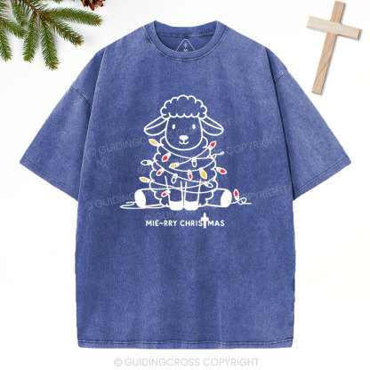 Merry Christmas With Mie Christian Washed T-Shirt