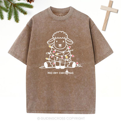 Merry Christmas With Mie Christian Washed T-Shirt