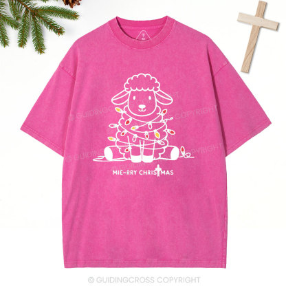 Merry Christmas With Mie Christian Washed T-Shirt