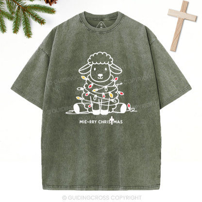 Merry Christmas With Mie Christian Washed T-Shirt