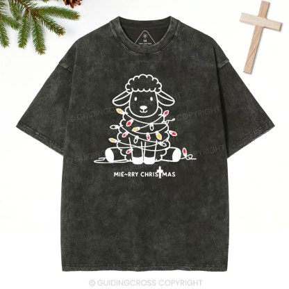 Merry Christmas With Mie Christian Washed T-Shirt