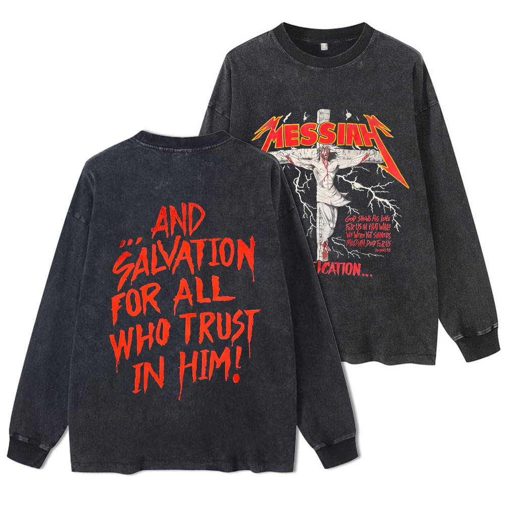 Sample Washed Long Sleeve T-Shirt Sale - GuidingCross