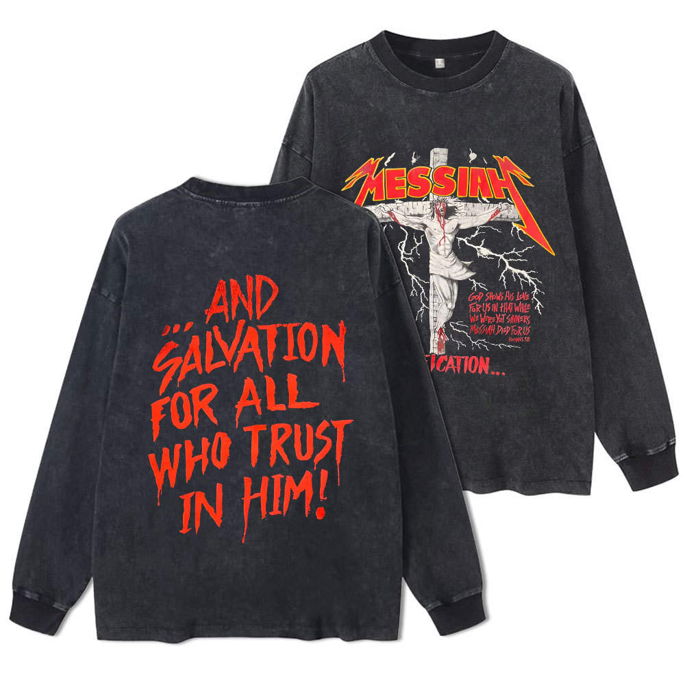 Sample Washed Long Sleeve T-Shirt Sale - GuidingCross