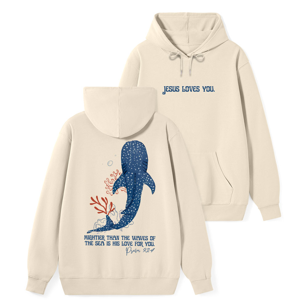 Mightier Than The Waves Classic Christian Hoodie