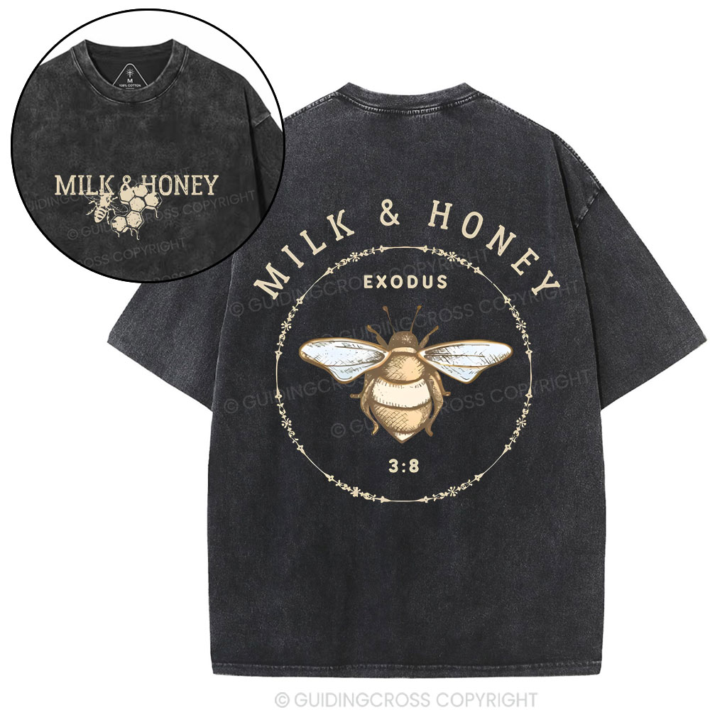 Milk And Honey Christian Washed T-Shirt
