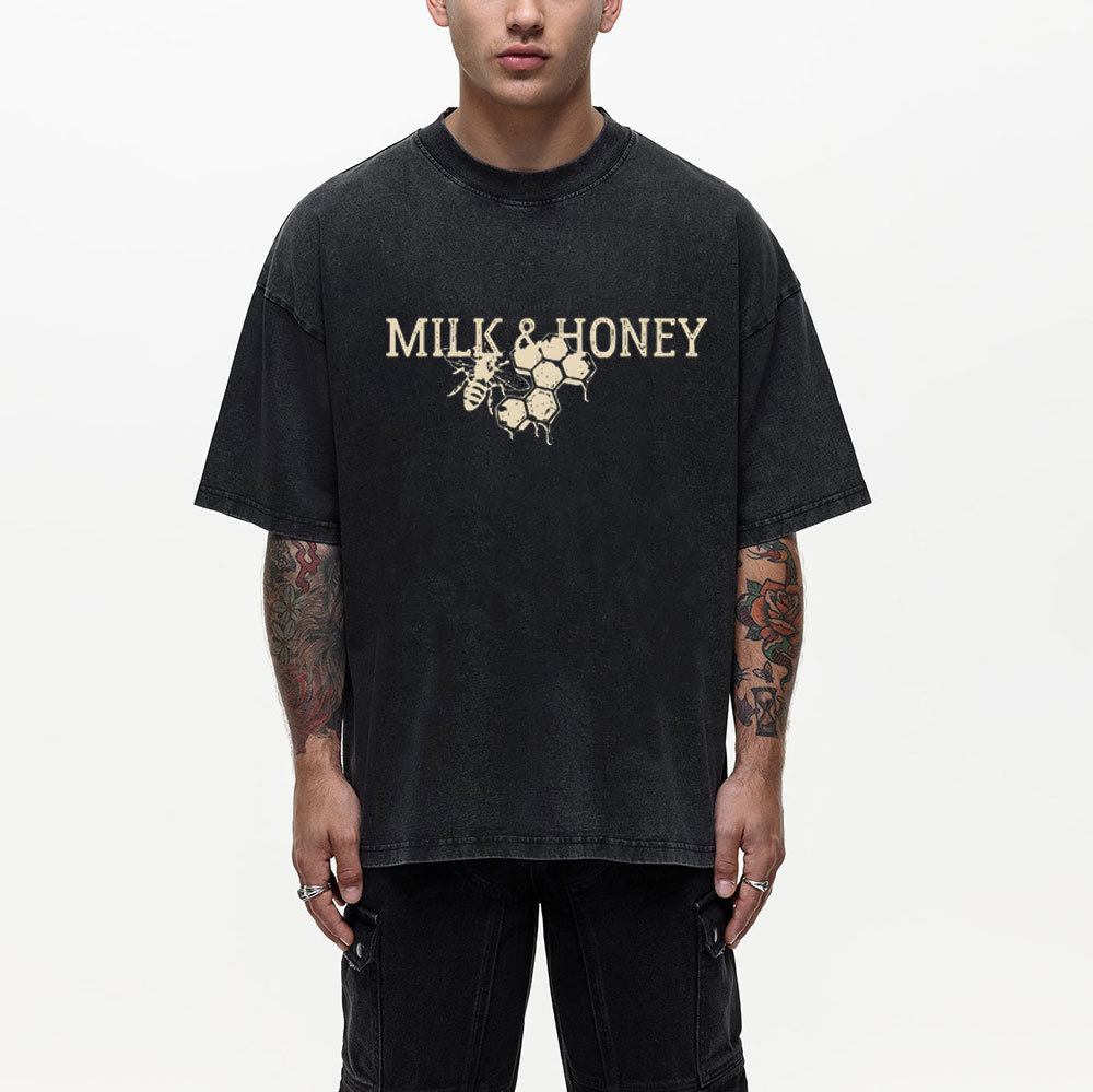 Milk And Honey Christian Washed T-Shirt