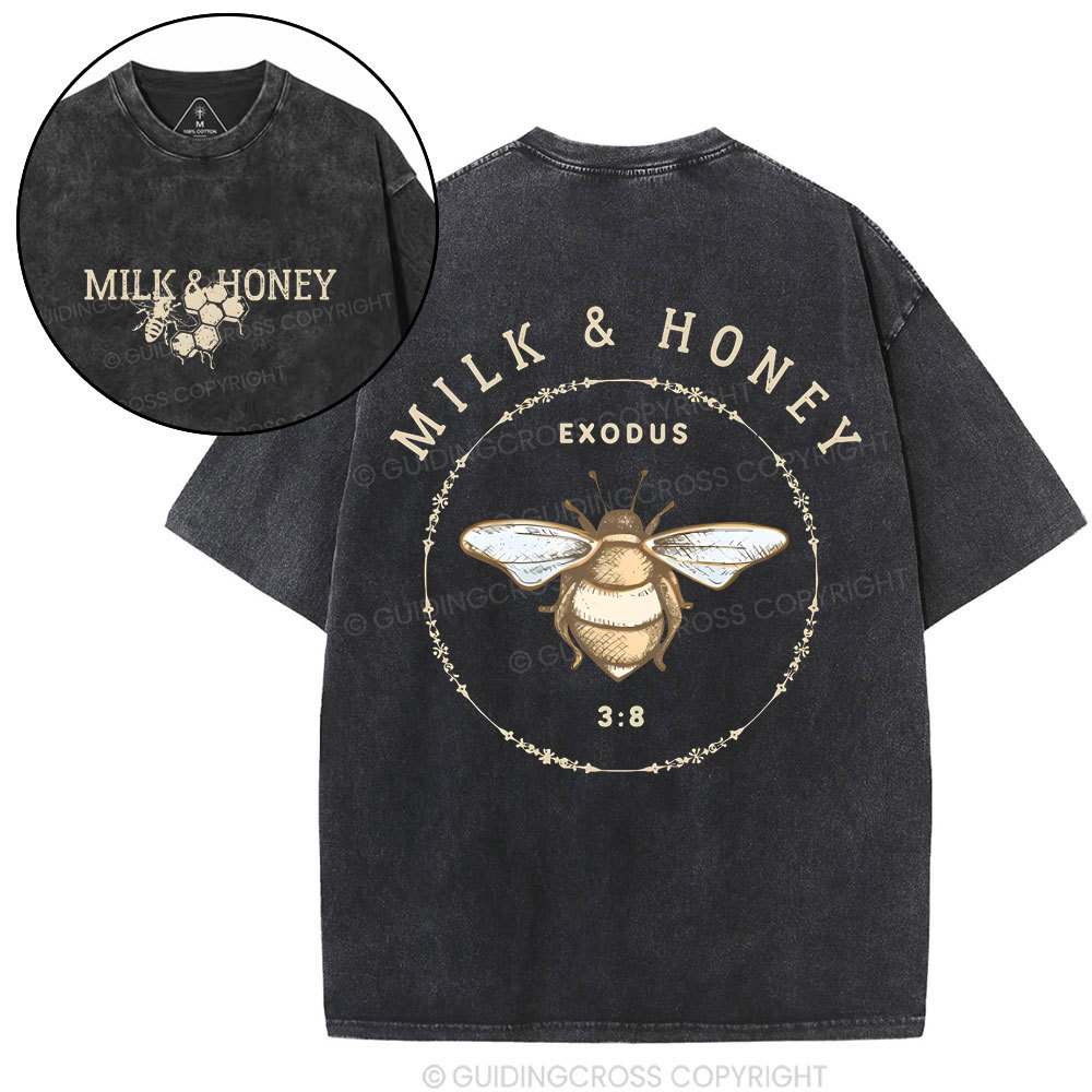 Milk And Honey Christian Washed T-Shirt