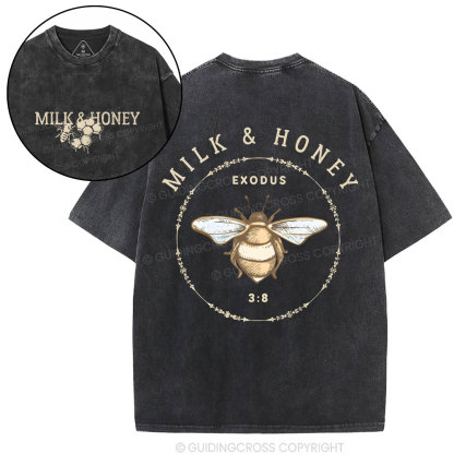 Milk And Honey Christian Washed T-Shirt