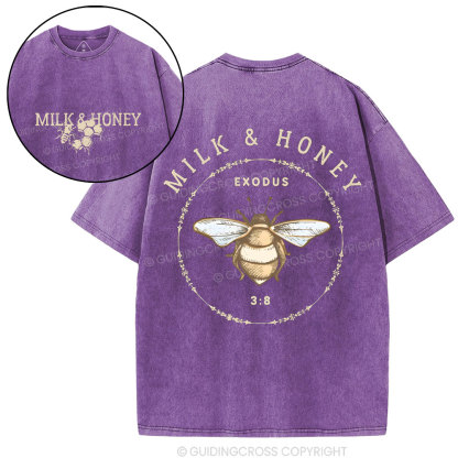 Milk And Honey Christian Washed T-Shirt
