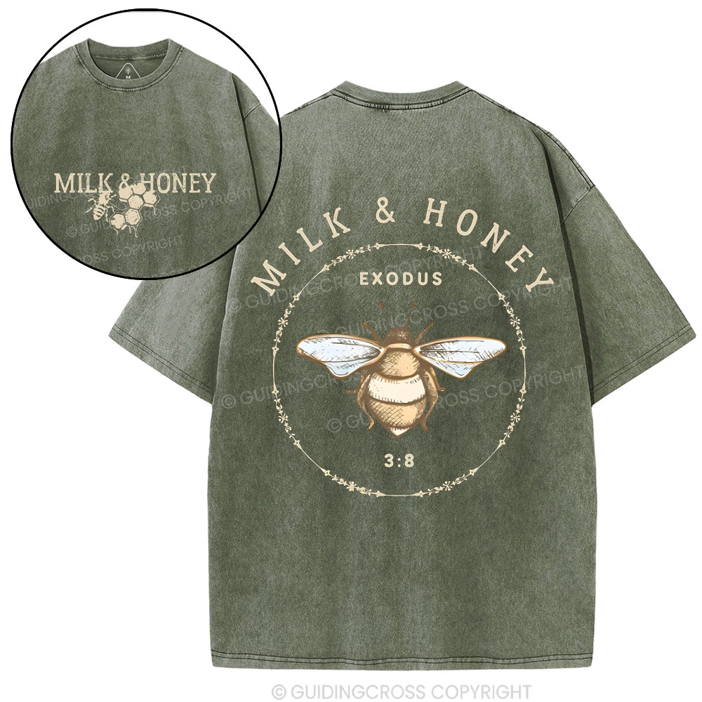 Milk And Honey Christian Washed T-Shirt