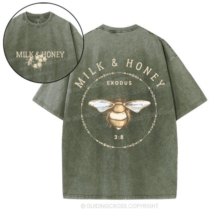 Milk And Honey Christian Washed T-Shirt