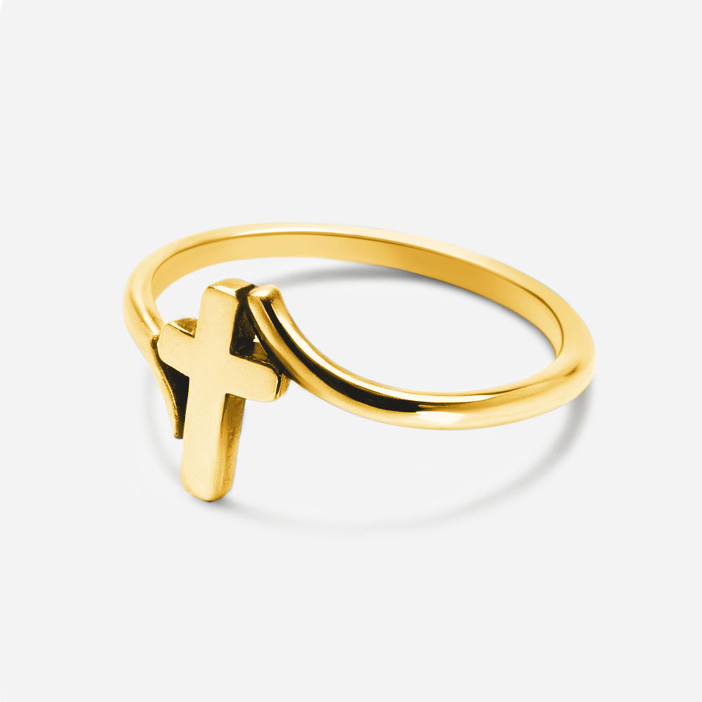 Minimalist Cross Christian 925 Sterling Silver Ring