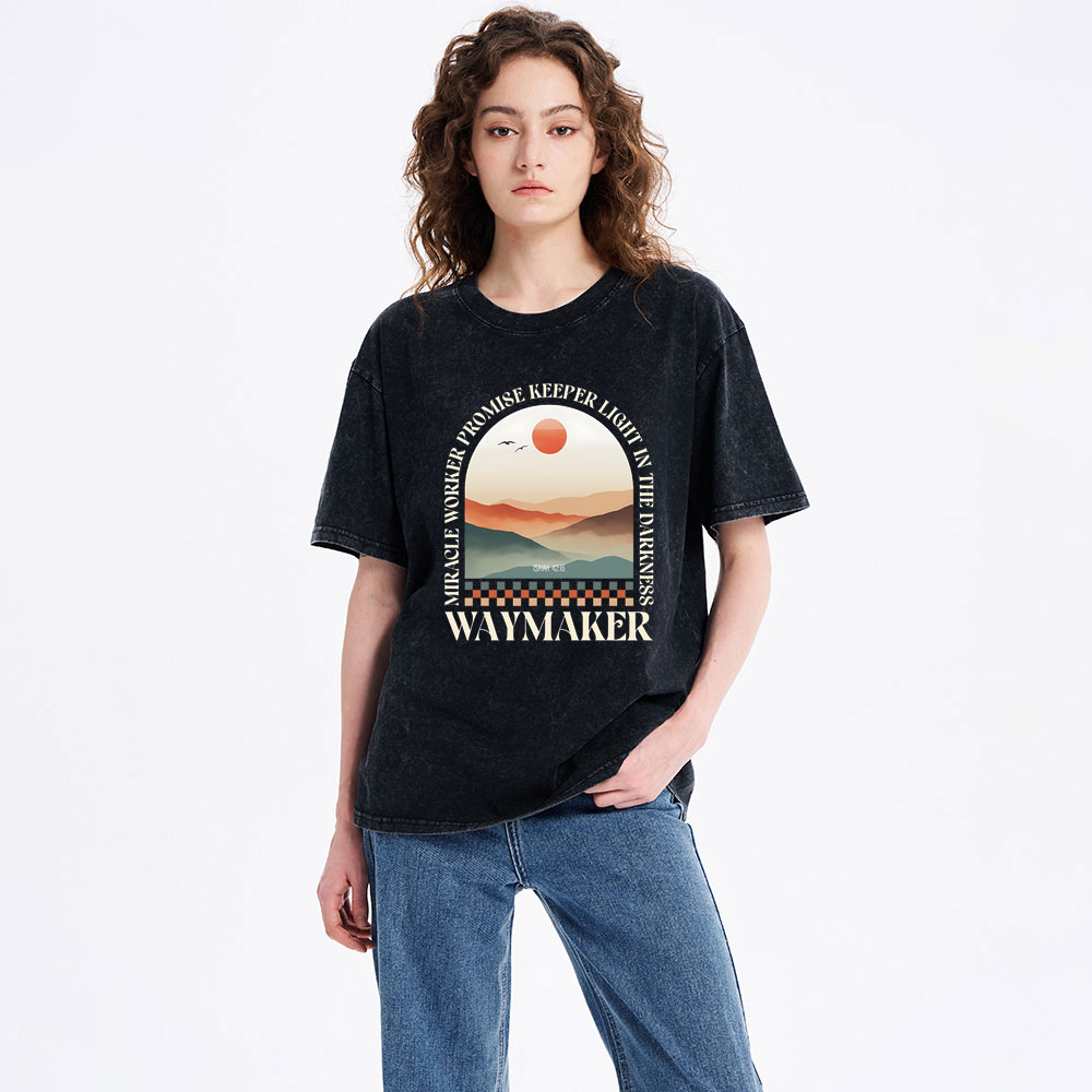 Miracle Worker Promise Keeper Light In The Darkness Christian Washed T-Shirt
