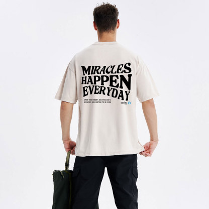 Miracles Happen Everyday Christian Washed T-Shirt