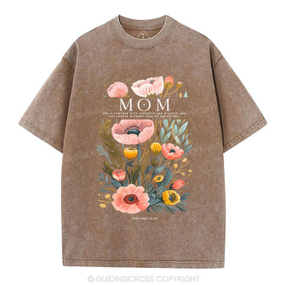 Mom Flower Christian Washed T-Shirt