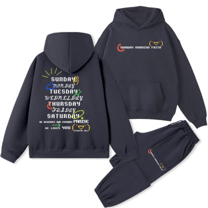 Monday Morning Faith Christian Fleece hoodie Set