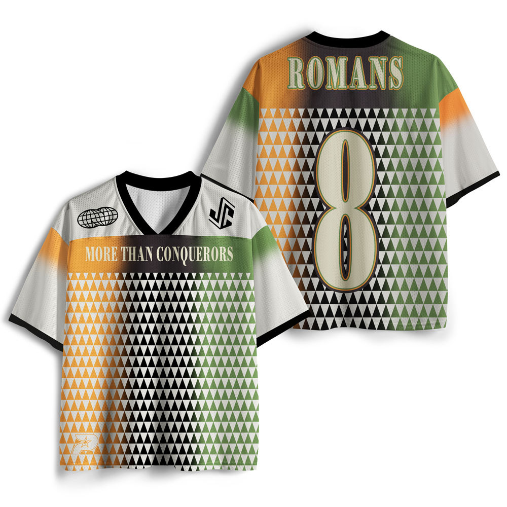 More Than Comquerors Nation Christian Mesh Jersey