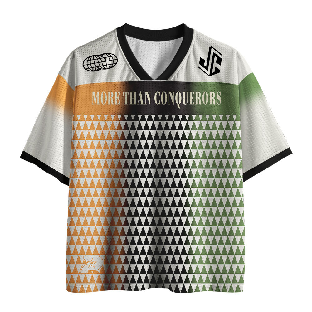 More Than Comquerors Nation Christian Mesh Jersey
