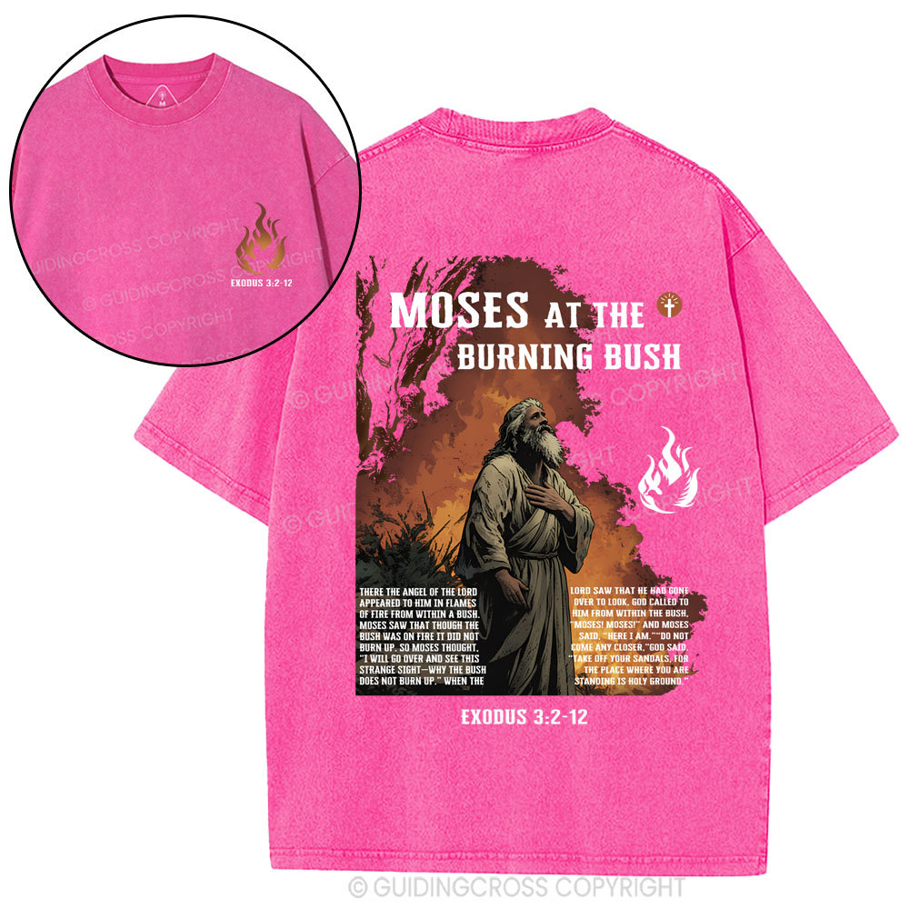 Moses At The Burning Bush Christian Washed T-Shirt