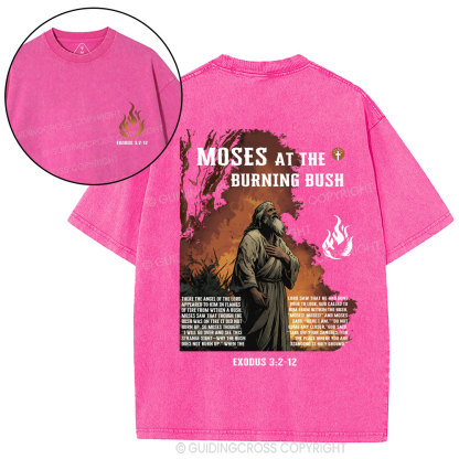 Moses At The Burning Bush Christian Washed T-Shirt