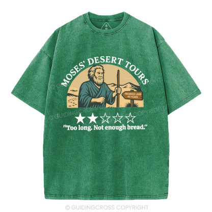 Moses' Desert Tours Christian Washed T-Shirt