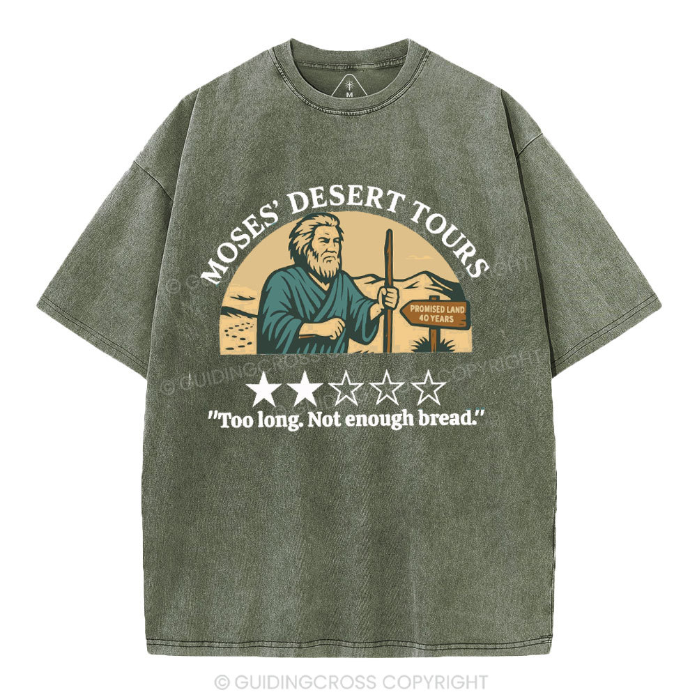 Moses' Desert Tours Christian Washed T-Shirt