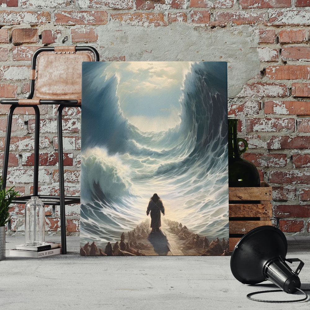 Moses Parting the Red Sea Christian DIY Canvas Wall Art