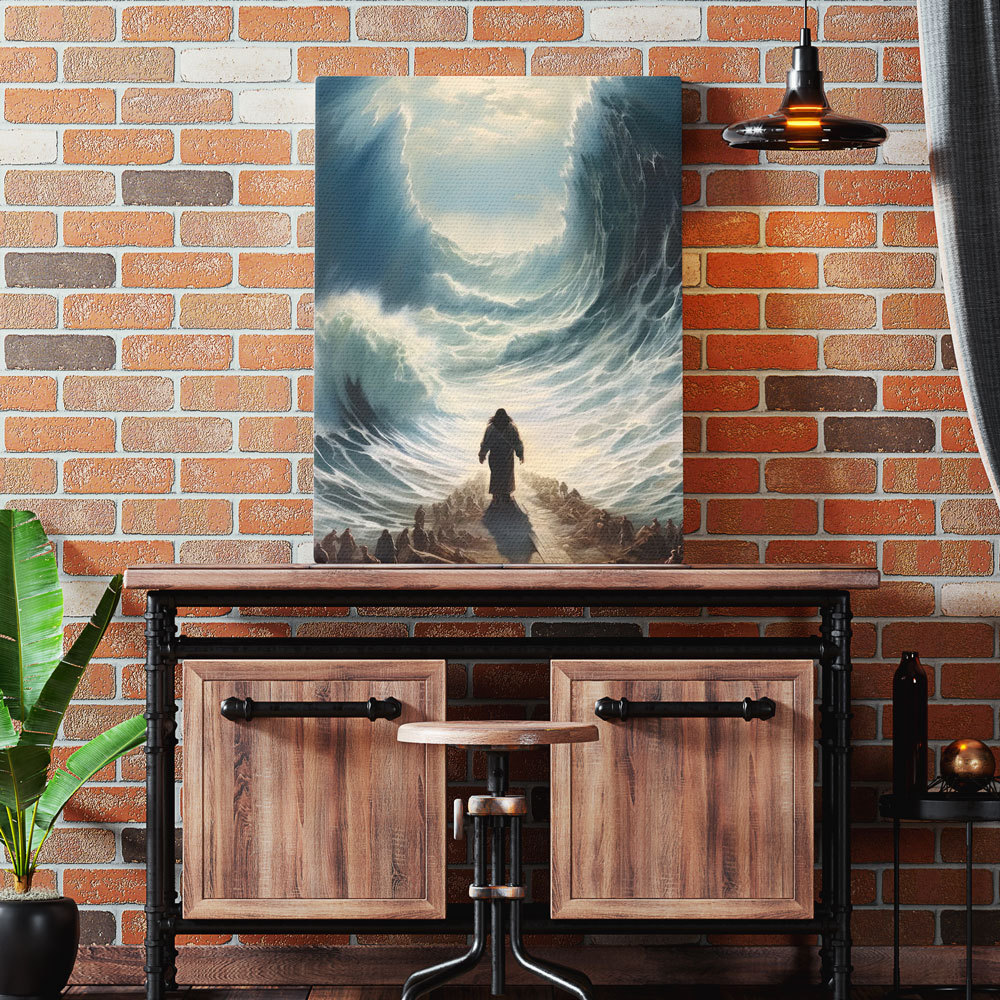 Moses Parting the Red Sea Christian DIY Canvas Wall Art