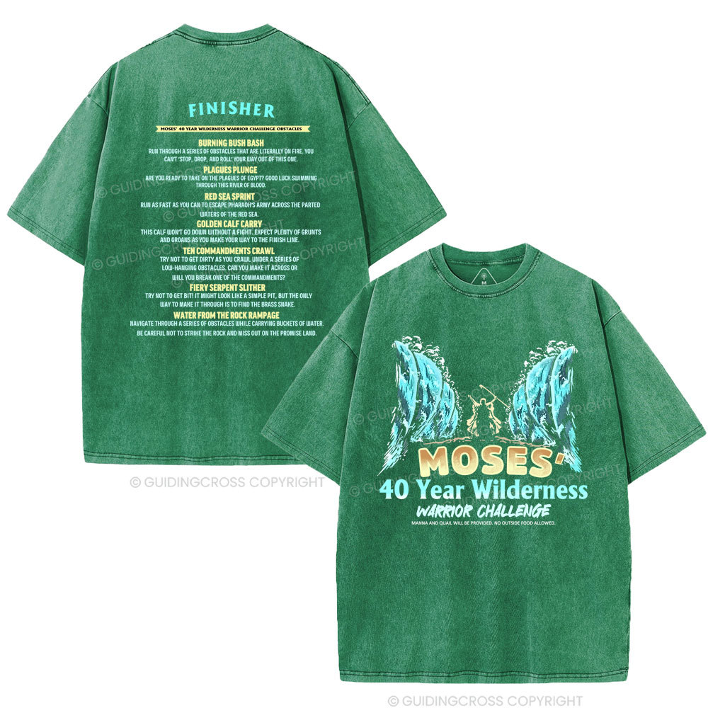 Moses's 40 Year Wilderness Christian Washed T-Shirt