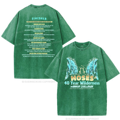 Moses's 40 Year Wilderness Christian Washed T-Shirt