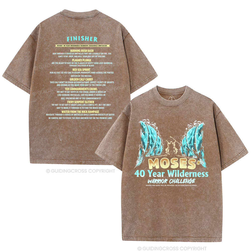 Moses's 40 Year Wilderness Christian Washed T-Shirt