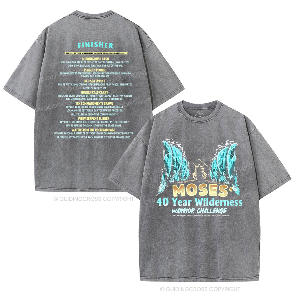 Moses's 40 Year Wilderness Christian Washed T-Shirt