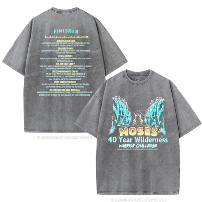 Moses's 40 Year Wilderness Christian Washed T-Shirt