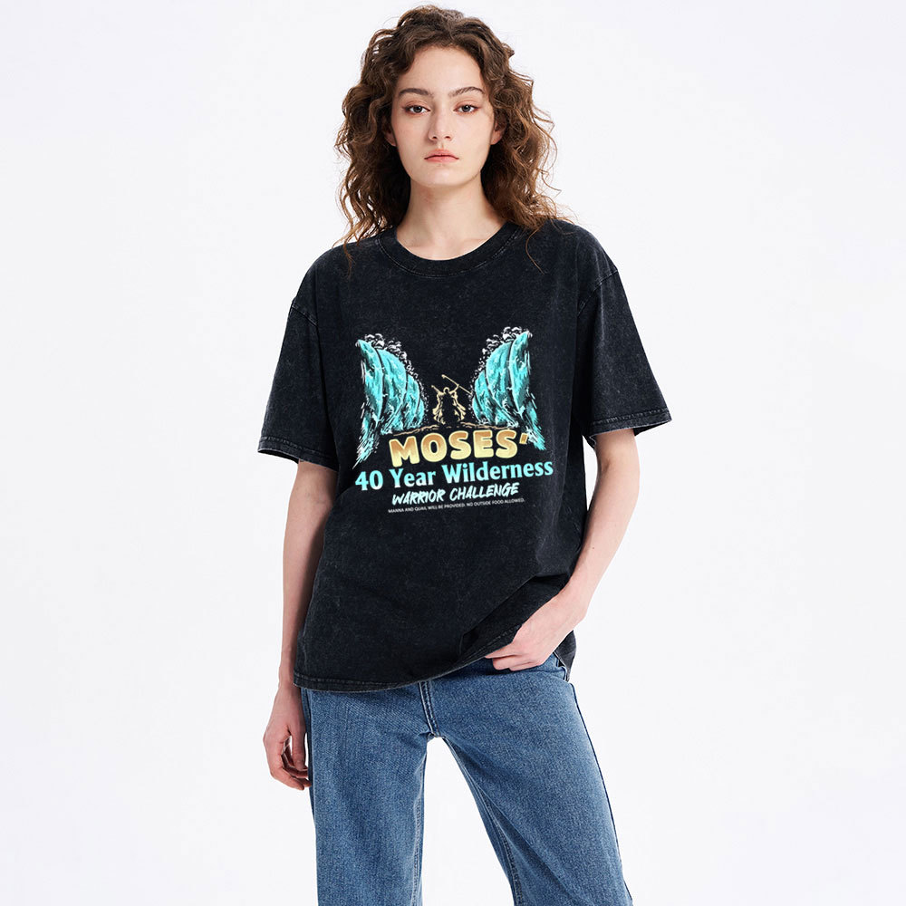 Moses's 40 Year Wilderness Christian Washed T-Shirt
