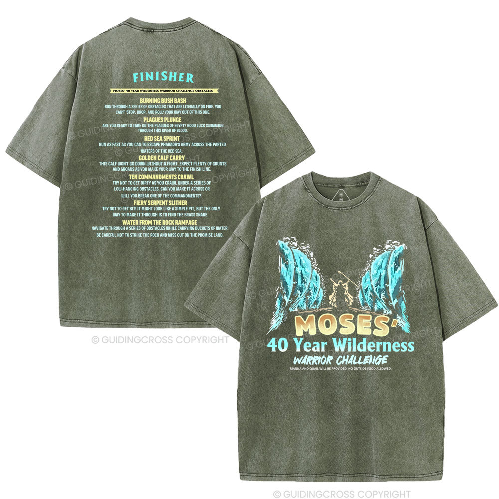 Moses's 40 Year Wilderness Christian Washed T-Shirt
