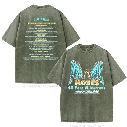 Moses's 40 Year Wilderness Christian Washed T-Shirt