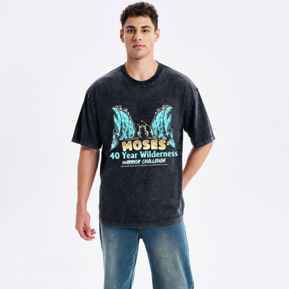 Moses's 40 Year Wilderness Christian Washed T-Shirt