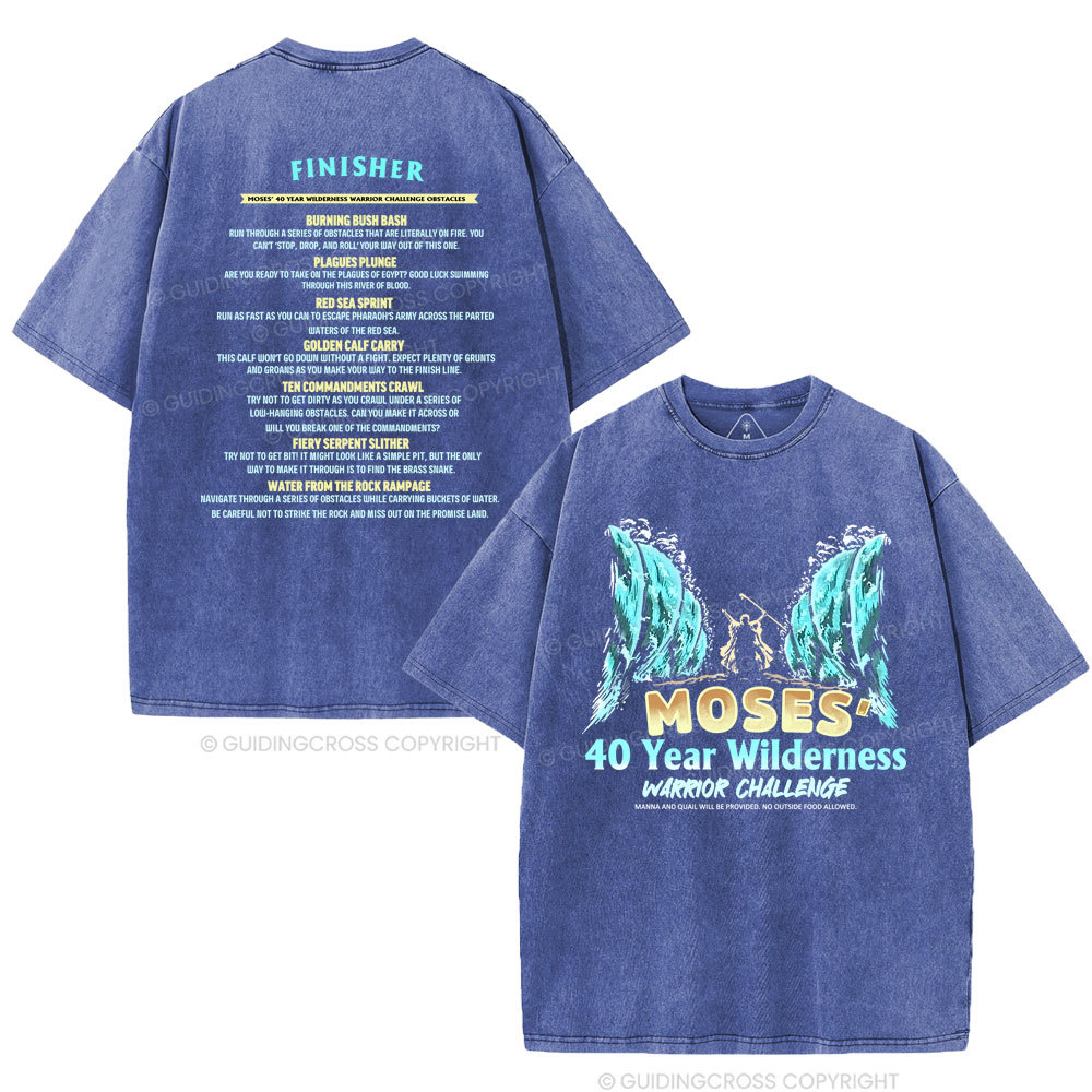 Moses's 40 Year Wilderness Christian Washed T-Shirt