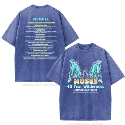 Moses's 40 Year Wilderness Christian Washed T-Shirt