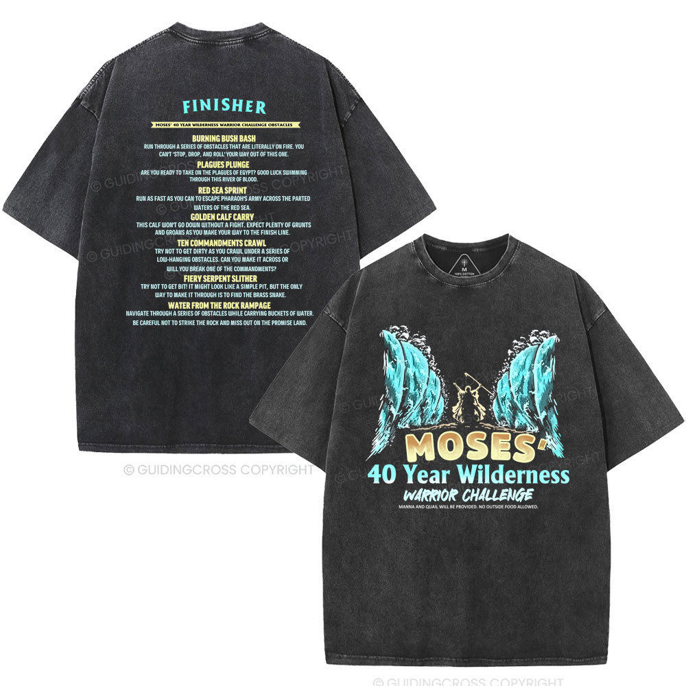 Moses's 40 Year Wilderness Christian Washed T-Shirt