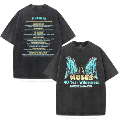 Moses's 40 Year Wilderness Christian Washed T-Shirt