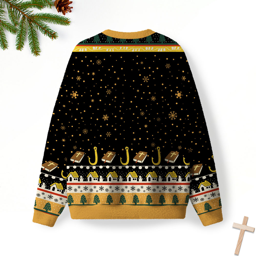 Most Likely To Go Fishing With Jesus Christian Lightweight Sweater